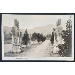 清代照相版明信片，明陵石像，背15號(hào)收藏章