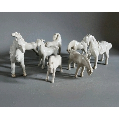 出口創(chuàng)匯德化白瓷八駿造像（八匹馬）品相：全品沒(méi)毛病尺寸：如圖神態(tài)各異，這種(zc40877701)