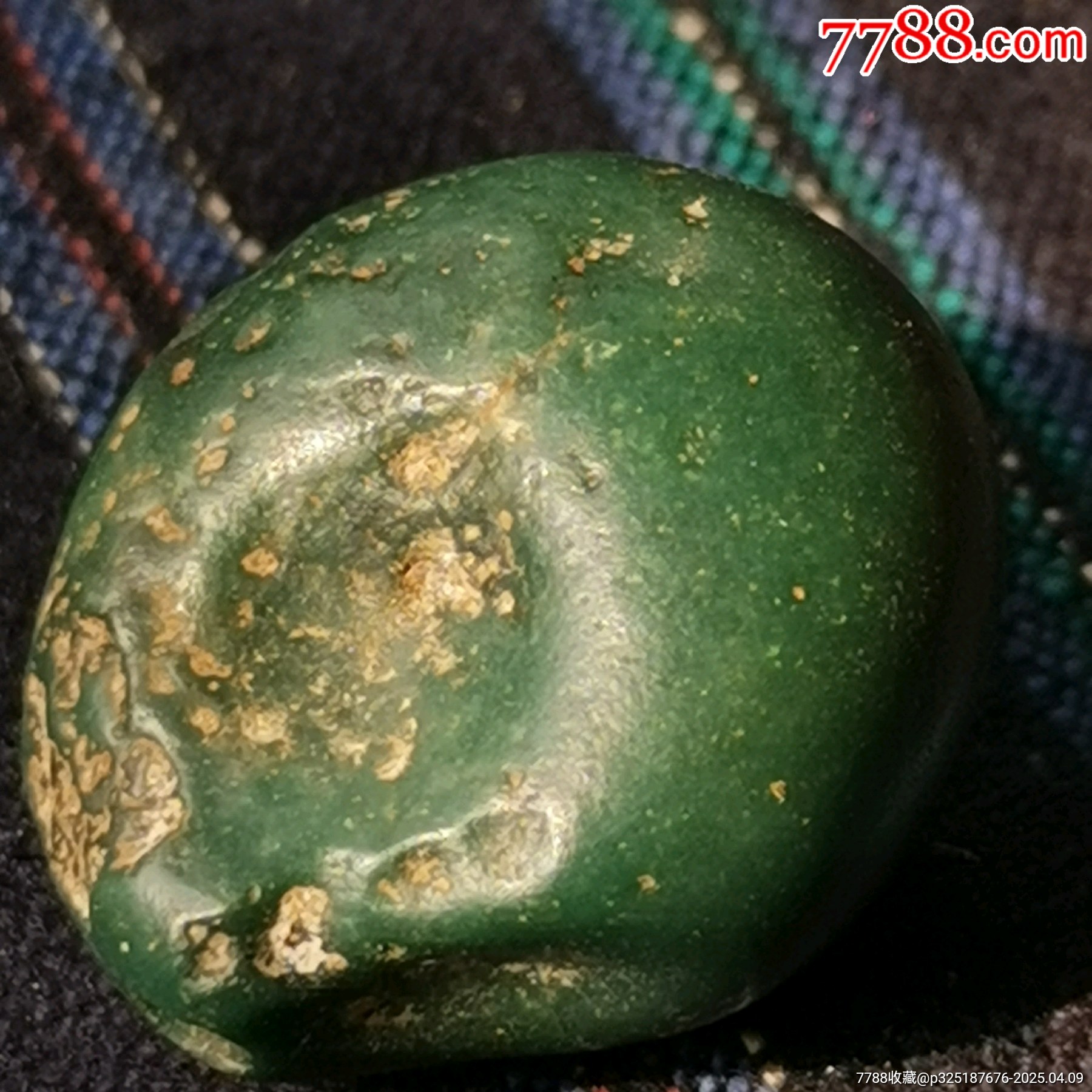 千年天然綠色風(fēng)礪石珠子_價(jià)格10元【嘉禾古玩】_第3張_