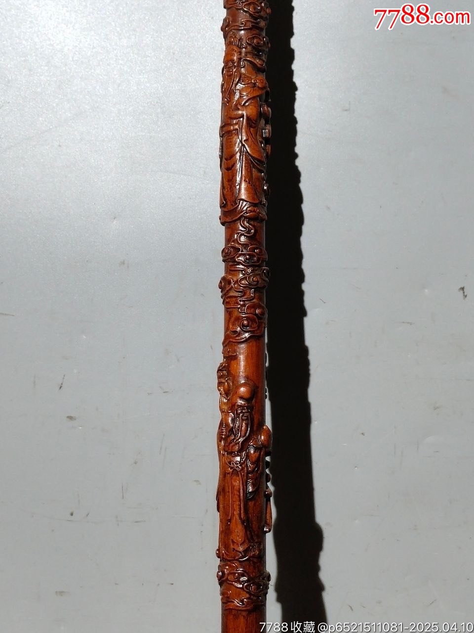 舊藏老桃木雕刻龍頭福祿壽拐杖_價(jià)格169元【子健老貨】_第9張_