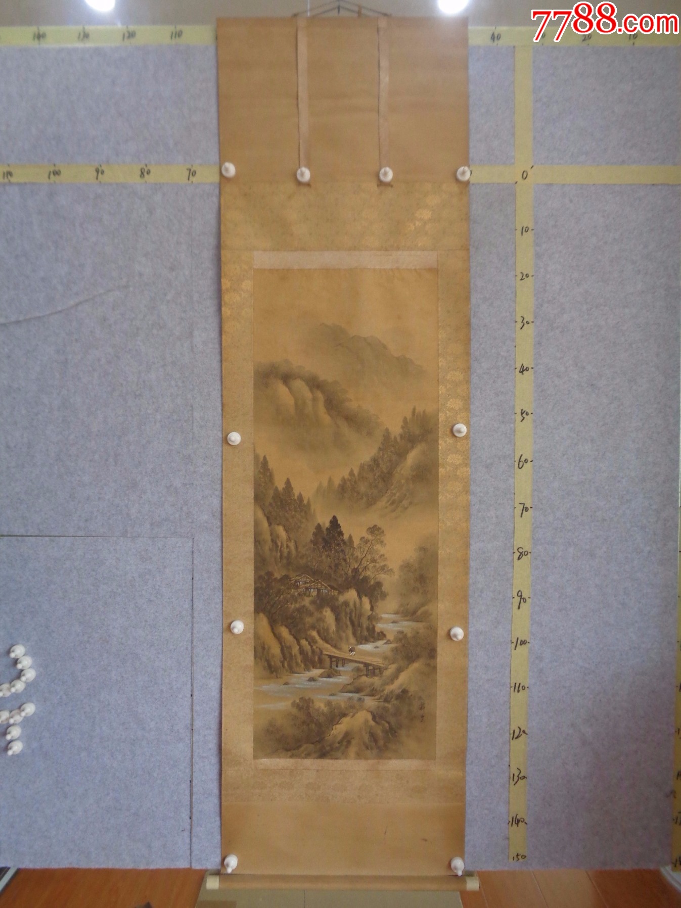 4-16、小日子藏书家早年旧藏,早期绘画作品一幅(绢本、卷轴装裱)-价格:13.0000元-zc40981235-山水国画原作 -加价 ...