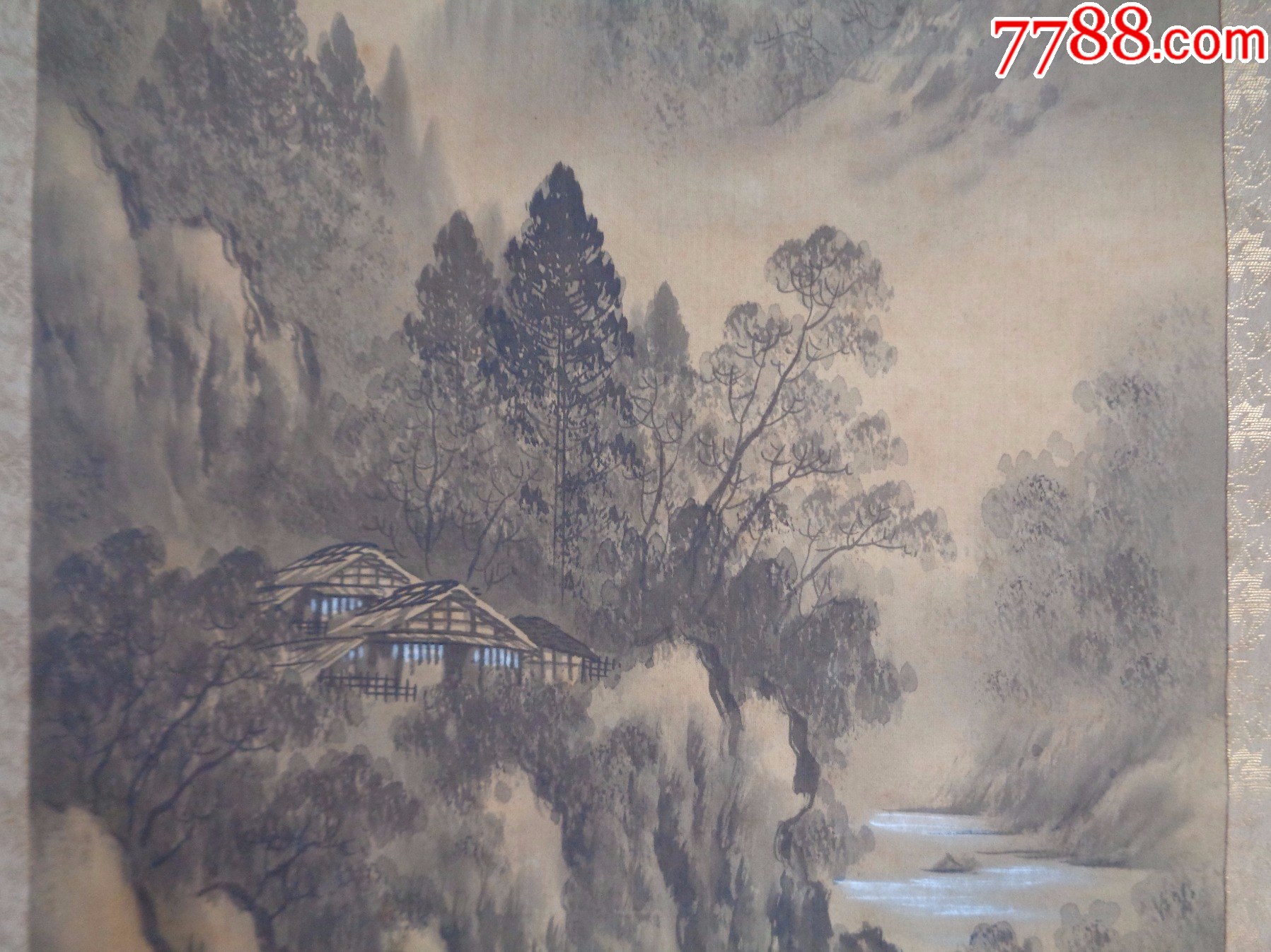 4-16、小日子藏书家早年旧藏,早期绘画作品一幅(绢本、卷轴装裱)-价格:13.0000元-zc40981235-山水国画原作 -加价 ...