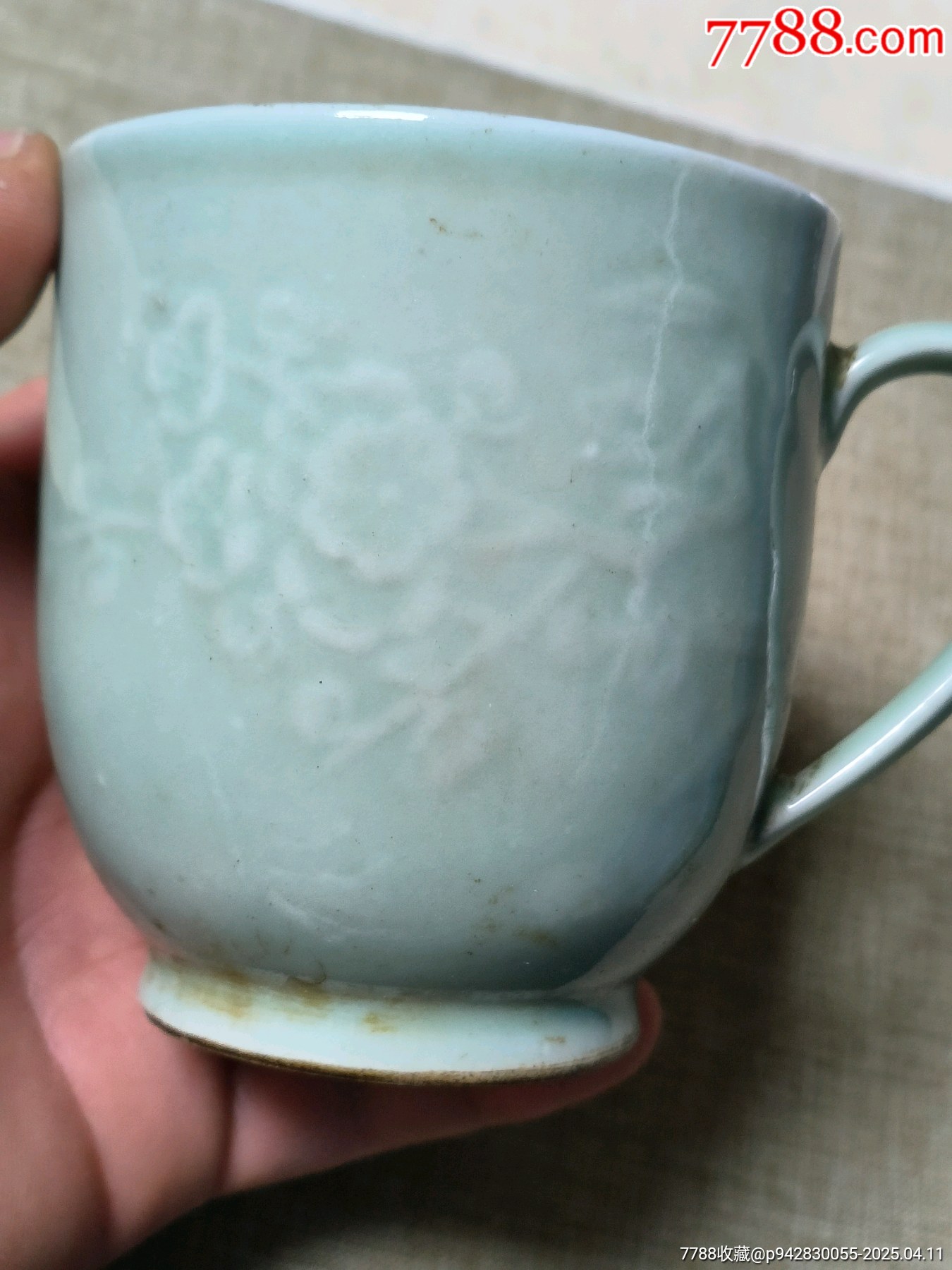 青瓷梅花杯六十年代（沒(méi)有蓋子，杯身沒(méi)有磕碰）_價(jià)格10元_第1張_