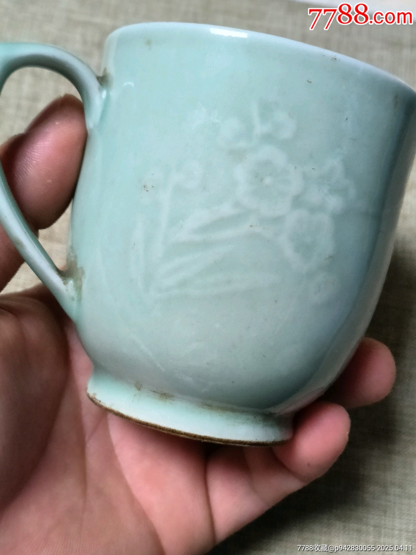 青瓷梅花杯六十年代（沒(méi)有蓋子，杯身沒(méi)有磕碰）_價(jià)格10元_第2張_
