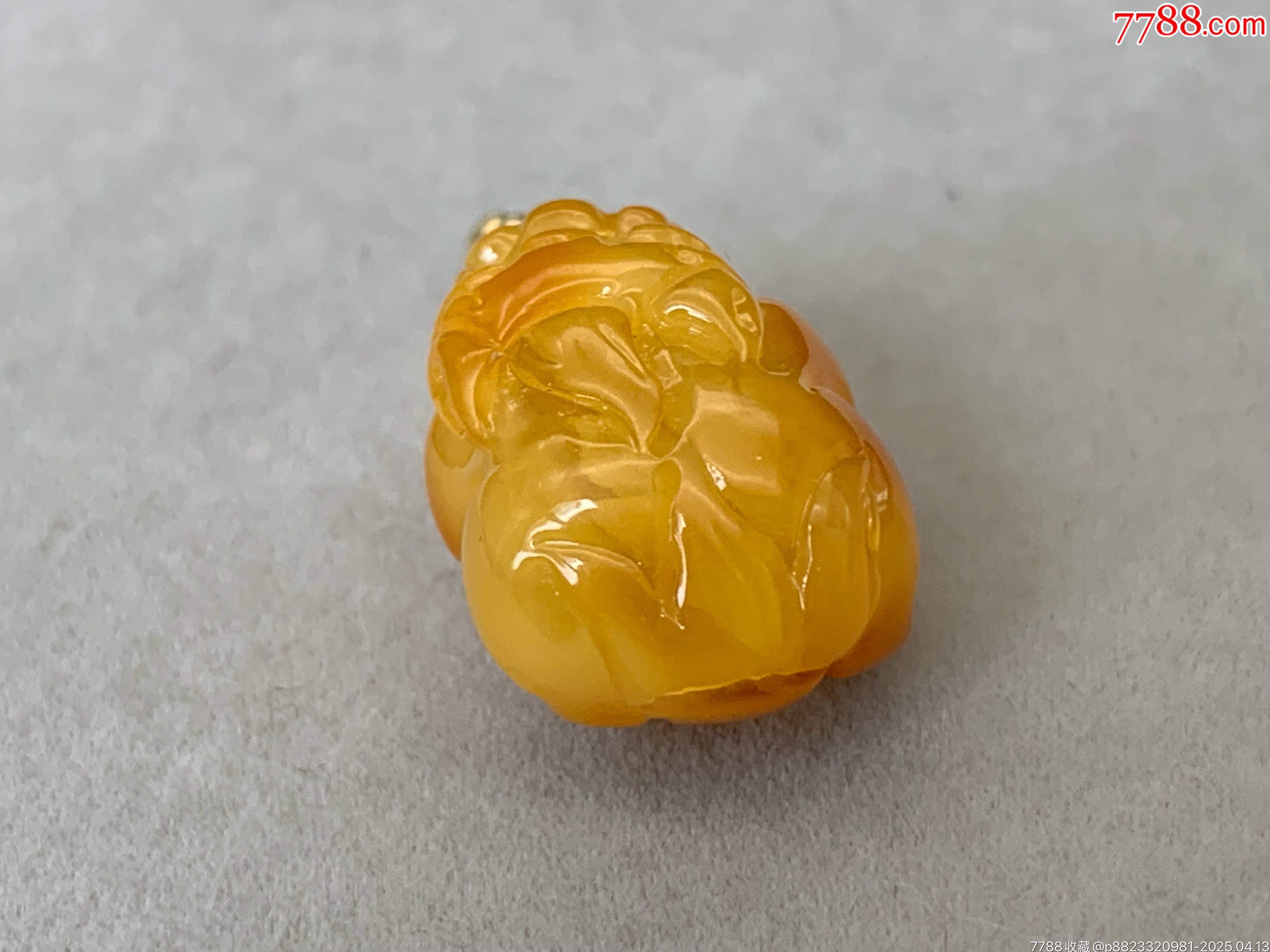 純天然蜜蠟雞油黃帶皮色貔貅_價格73元_第2張_