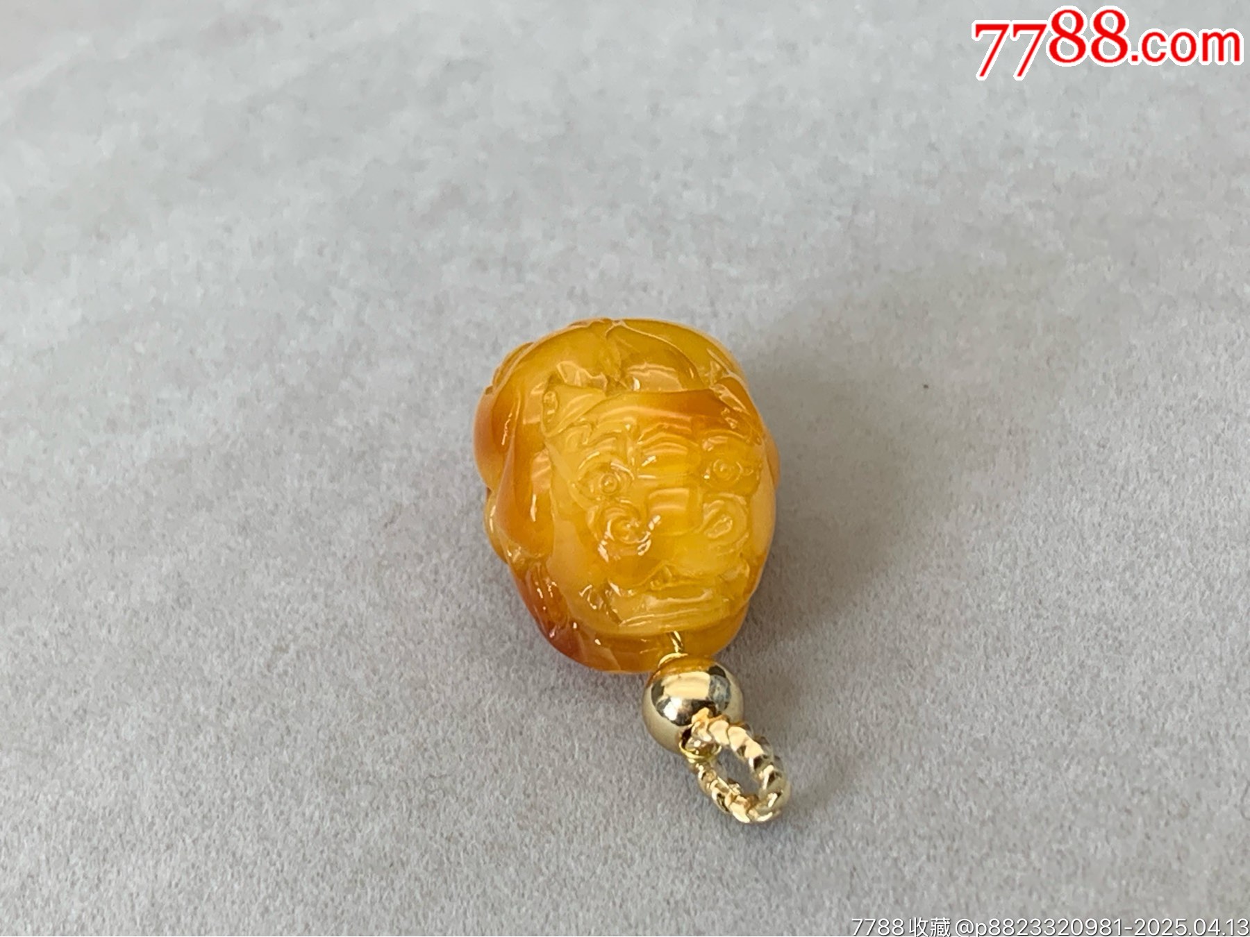 純天然蜜蠟雞油黃帶皮色貔貅_價格73元_第4張_
