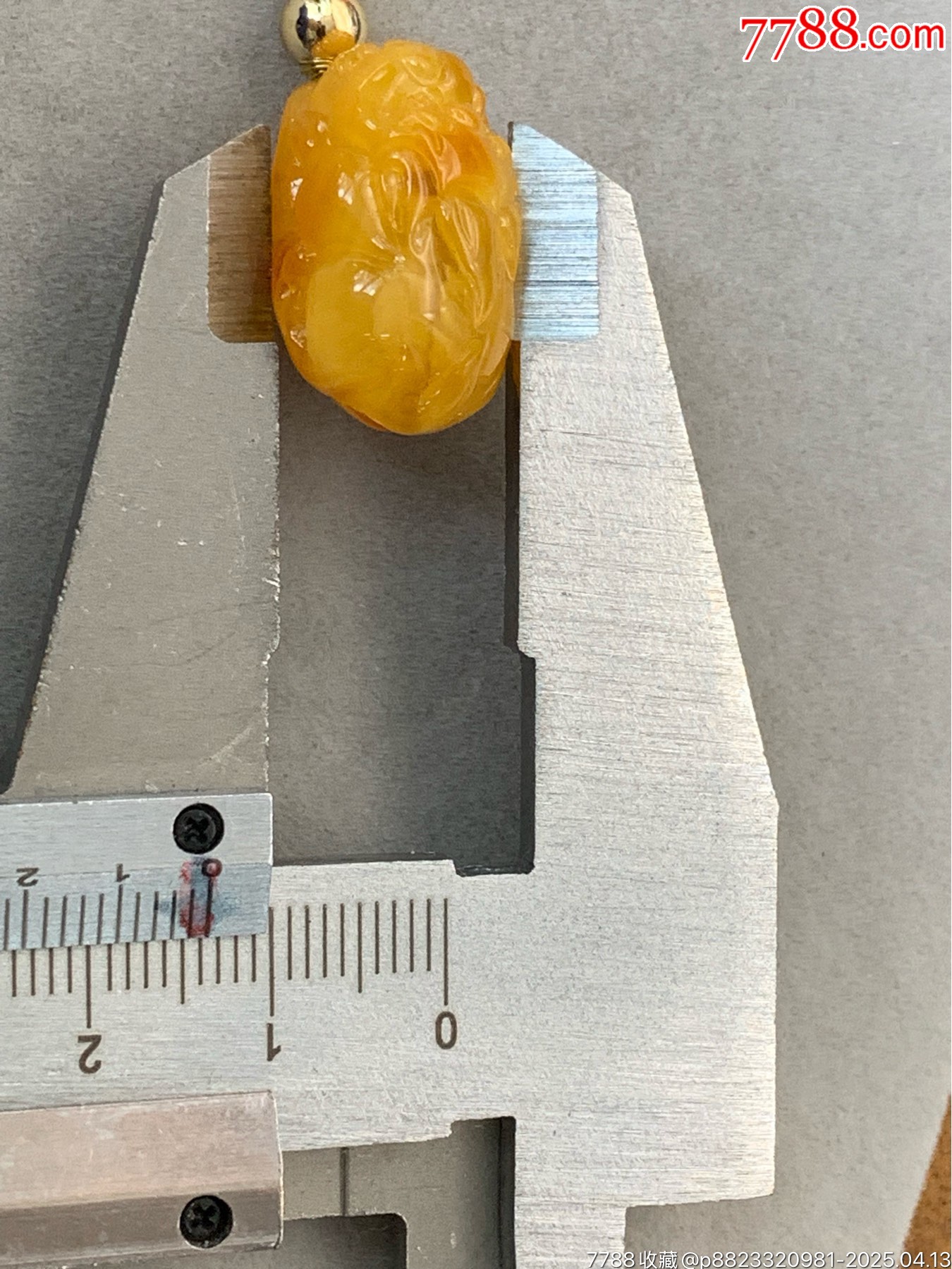 純天然蜜蠟雞油黃帶皮色貔貅_價格73元_第8張_