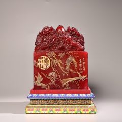 珍品旧藏田黄石印章镂空雕【神兽螭龙】老闲章硬料枇杷黄随形雕刻 珍品旧藏田黄石印章镂空雕【神兽螭龙】老闲章硬料枇杷黄随形雕刻