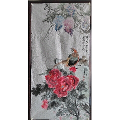 《紫氣東來，富貴花開如意吉祥》