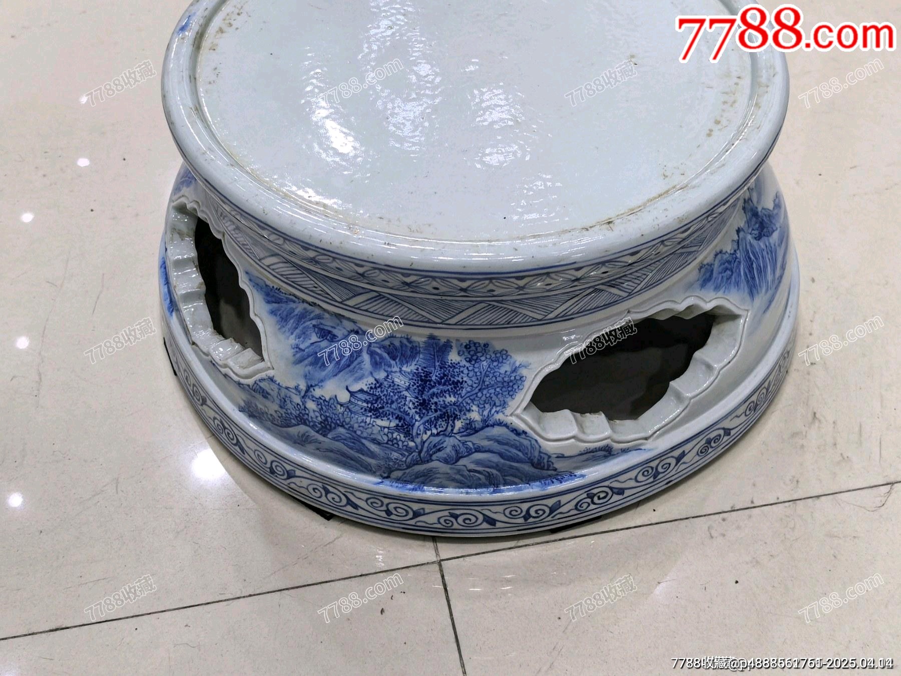 民國(guó)至創(chuàng)匯大尺寸青花花瓶座擺件_價(jià)格361元【蘭馨堂古玩收藏藝術(shù)】_第3張_