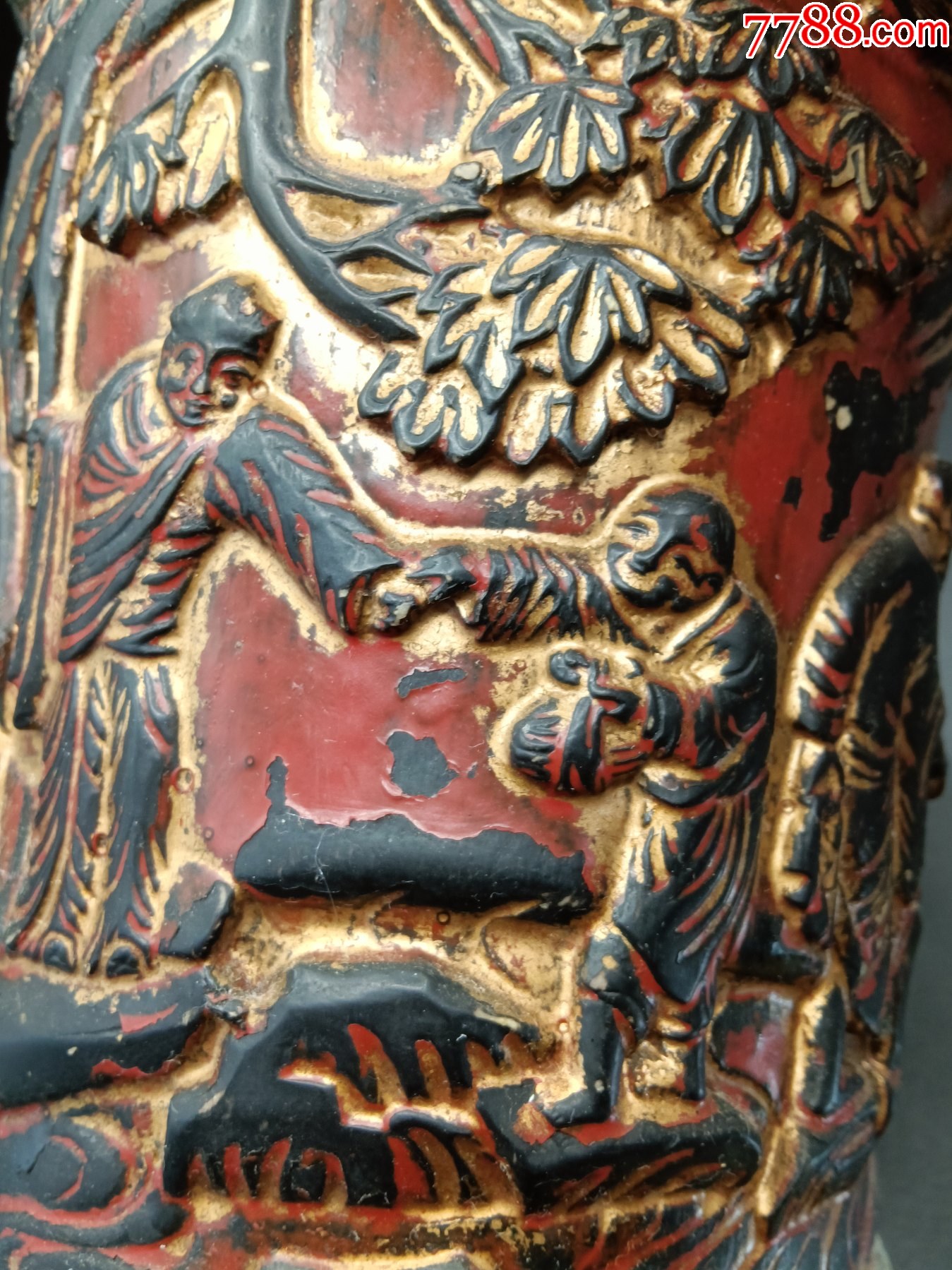描金人物紫檀筆筒_價格250元_第12張_