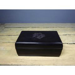 舊藏檀木精工細(xì)作鑲嵌銀絲神龍獻(xiàn)瑞收納盒(au40995590)_子健老貨