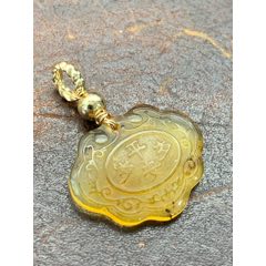純天然緬甸琥珀平安鎖