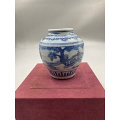 舊藏清青花罐(zc41009699)