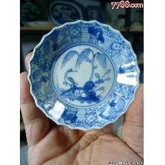 清三代康熙青花風(fēng)景紋碟尺寸：直徑9.2厘米