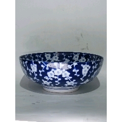 全美品晚清青花冰梅圖大碗