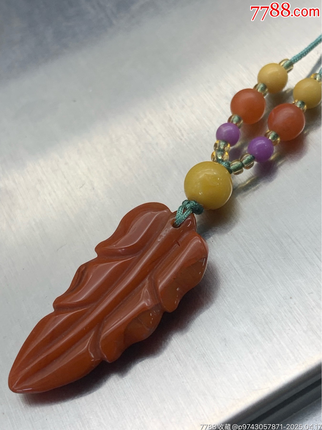 純天然南紅滿肉金枝玉葉掛件_價(jià)格61元_第7張_