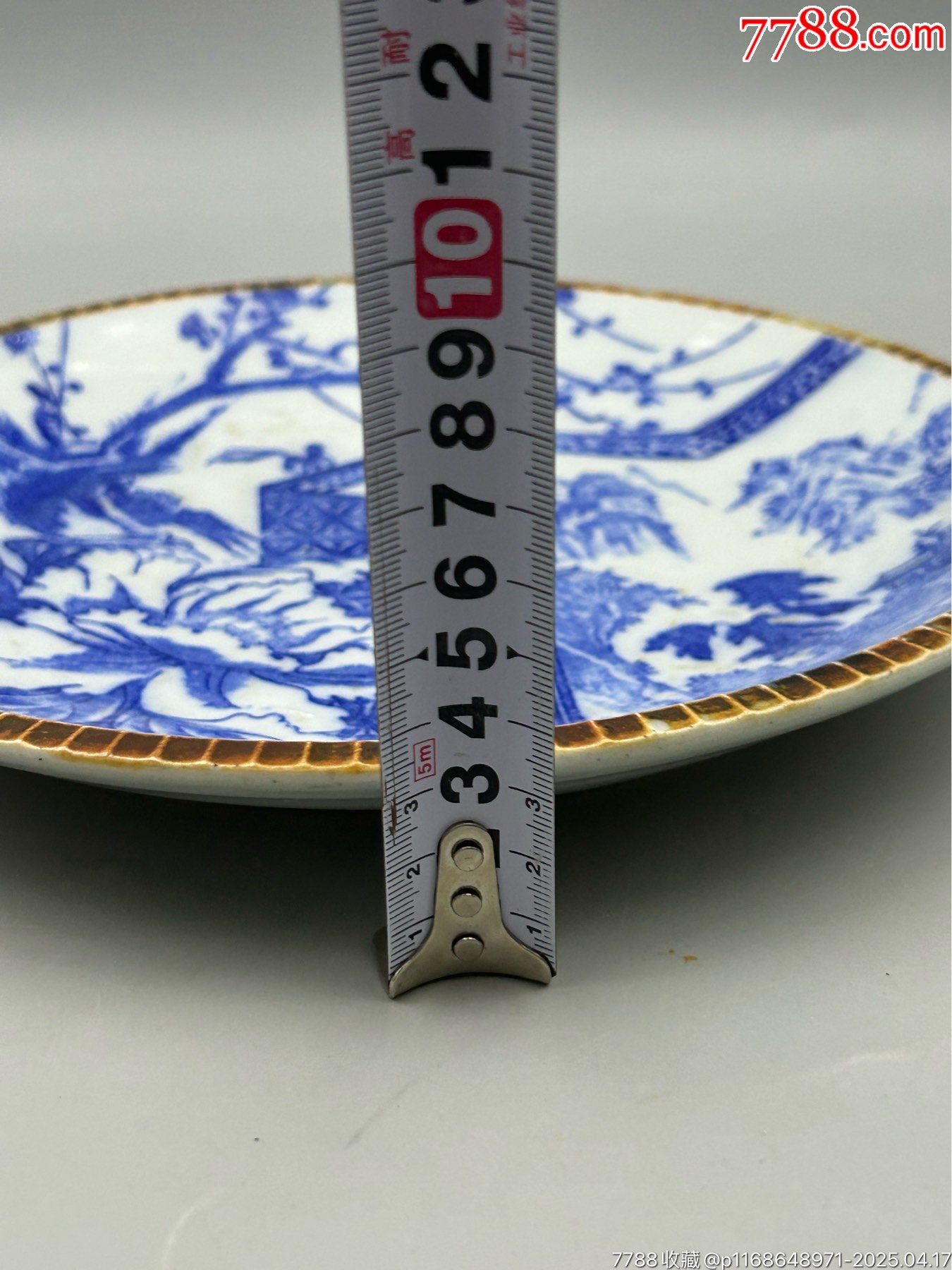 老青花牡丹山水紋大賞盤，唯有牡丹真國色！_價格58元_第9張_