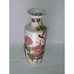 晚清民國(guó)子云繪粉彩花鳥(niǎo)紋棒槌瓶(zc41025789)