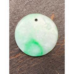 純天然A貨翡翠白底青平安牌