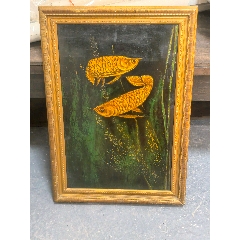 漆畫(huà)金龍魚(yú)《年年有余》