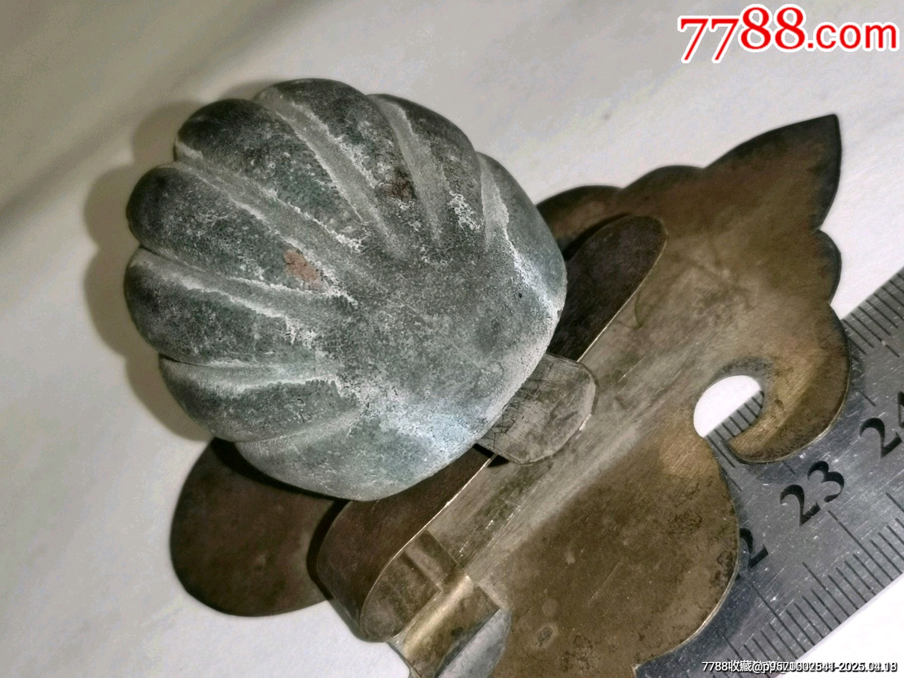 罕見的清代瓜棱型銅鳥食罐（造型漂亮，包槳老到）_價格999元_第7張_