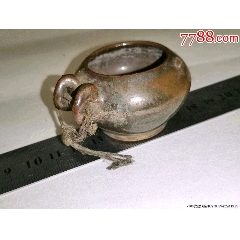 罕見的明代瓷鳥食罐，明清代烏金釉鳥食罐鳥具