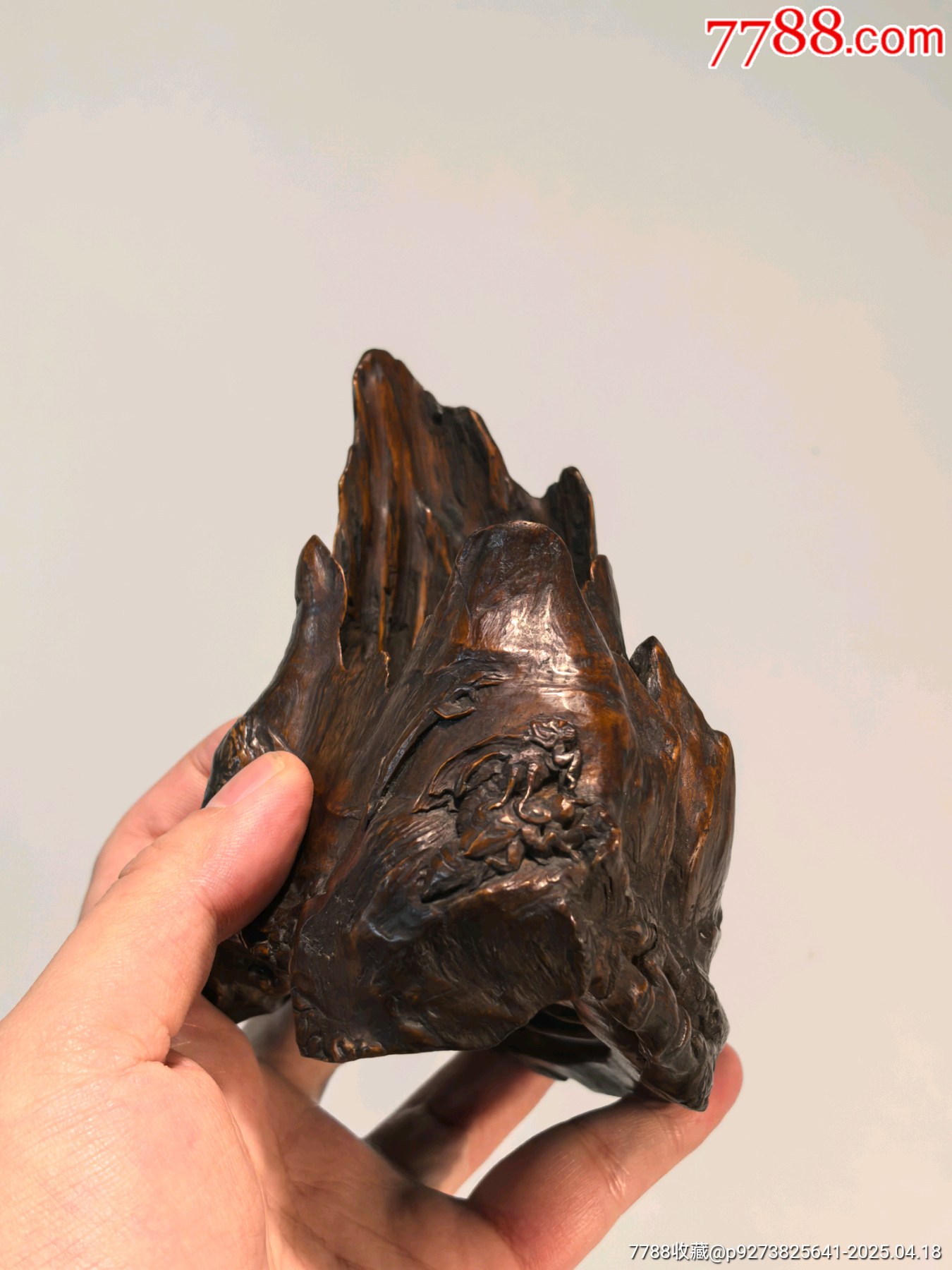 清代老沉香木雕仿竹節(jié)擺件_價(jià)格3506元【蘭馨堂古玩收藏藝術(shù)】_第4張_