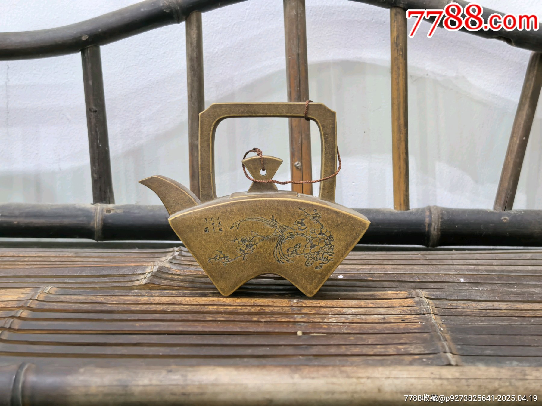 老紫砂段泥手工提梁扇形花鳥詩(shī)文文氣紫砂壺_價(jià)格241元【蘭馨堂古玩收藏藝術(shù)】_第2張_