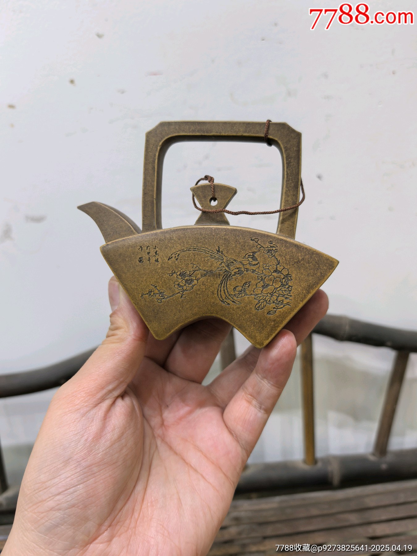 老紫砂段泥手工提梁扇形花鳥詩(shī)文文氣紫砂壺_價(jià)格241元【蘭馨堂古玩收藏藝術(shù)】_第4張_