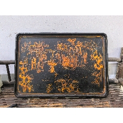民國(guó)老漆器描金人物故事盤文房盤(zc41031724)_蘭馨堂古玩收藏藝術(shù)