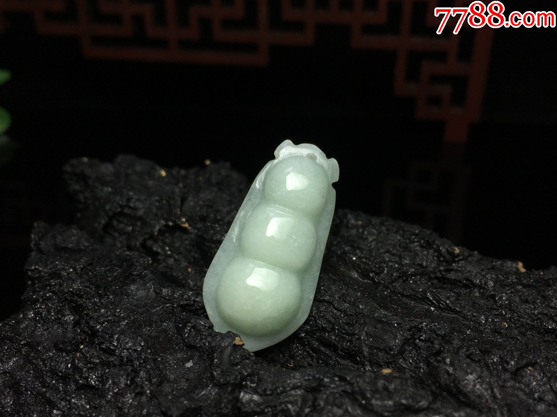 XA01天然翡翠A貨淡綠四季豆福豆吊墜_價(jià)格1元_第2張_