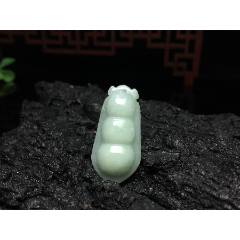 XA01天然翡翠A貨淡綠四季豆福豆吊墜(au41047364)_7788收藏__收藏?zé)峋€