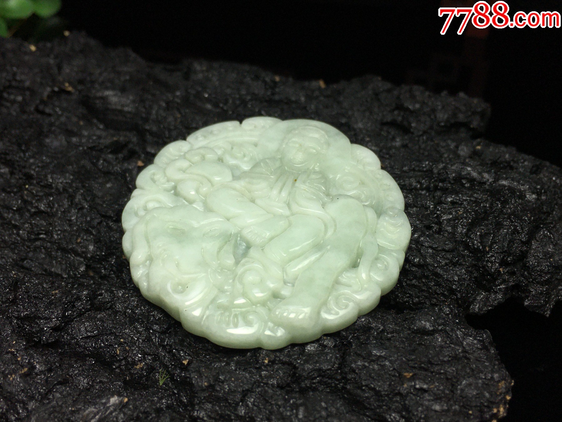 XA03天然翡翠A貨淡綠生肖龍蛇守護(hù)神普賢菩薩吊墜_價(jià)格1元_第8張_