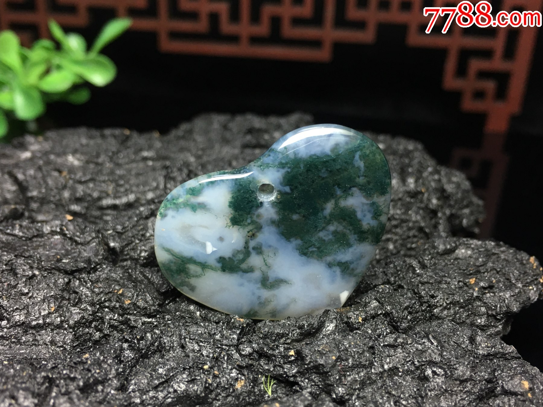 XA05別致水草瑪瑙精致心形吊墜_價格1元_第3張_