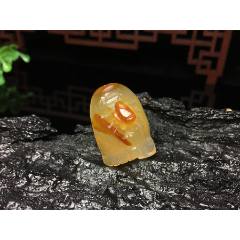XA08俏色瑪瑙知足常樂腳丫吊墜(au41047428)_7788收藏__收藏?zé)峋€