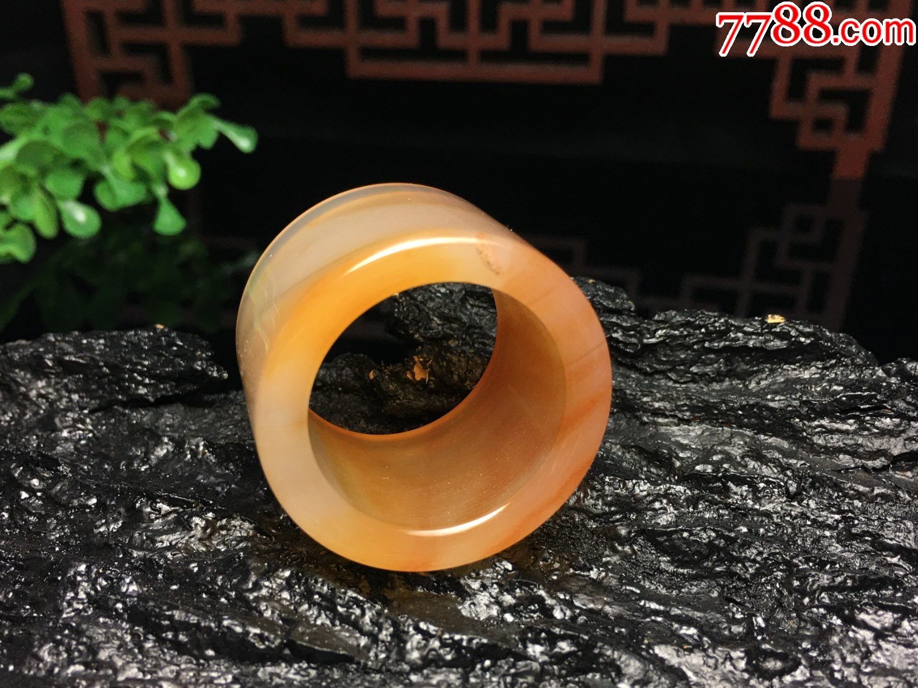 XA09暖橙色瑪瑙大氣寬版玉扳指_價格39元_第2張_