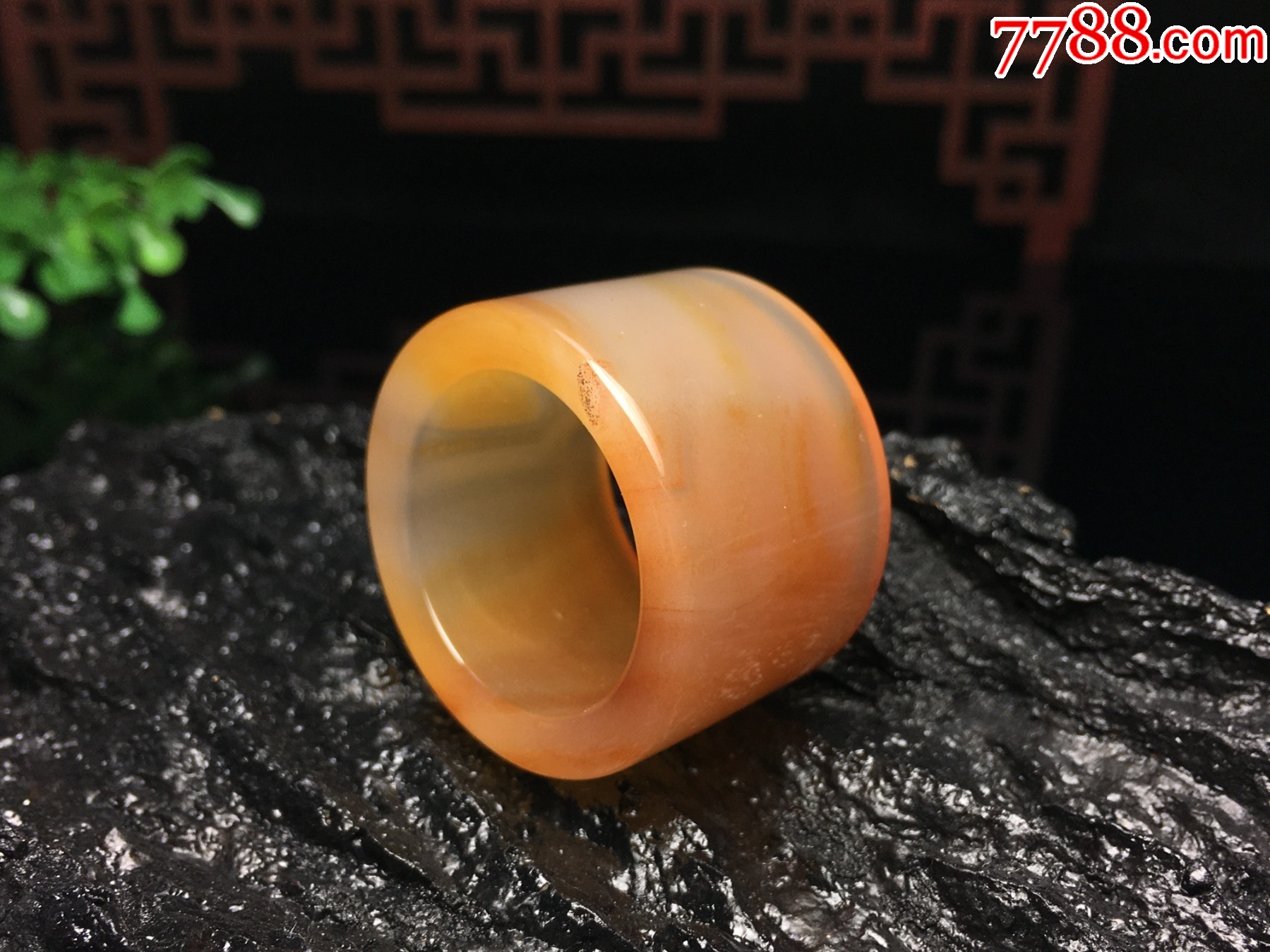 XA09暖橙色瑪瑙大氣寬版玉扳指_價格39元_第3張_