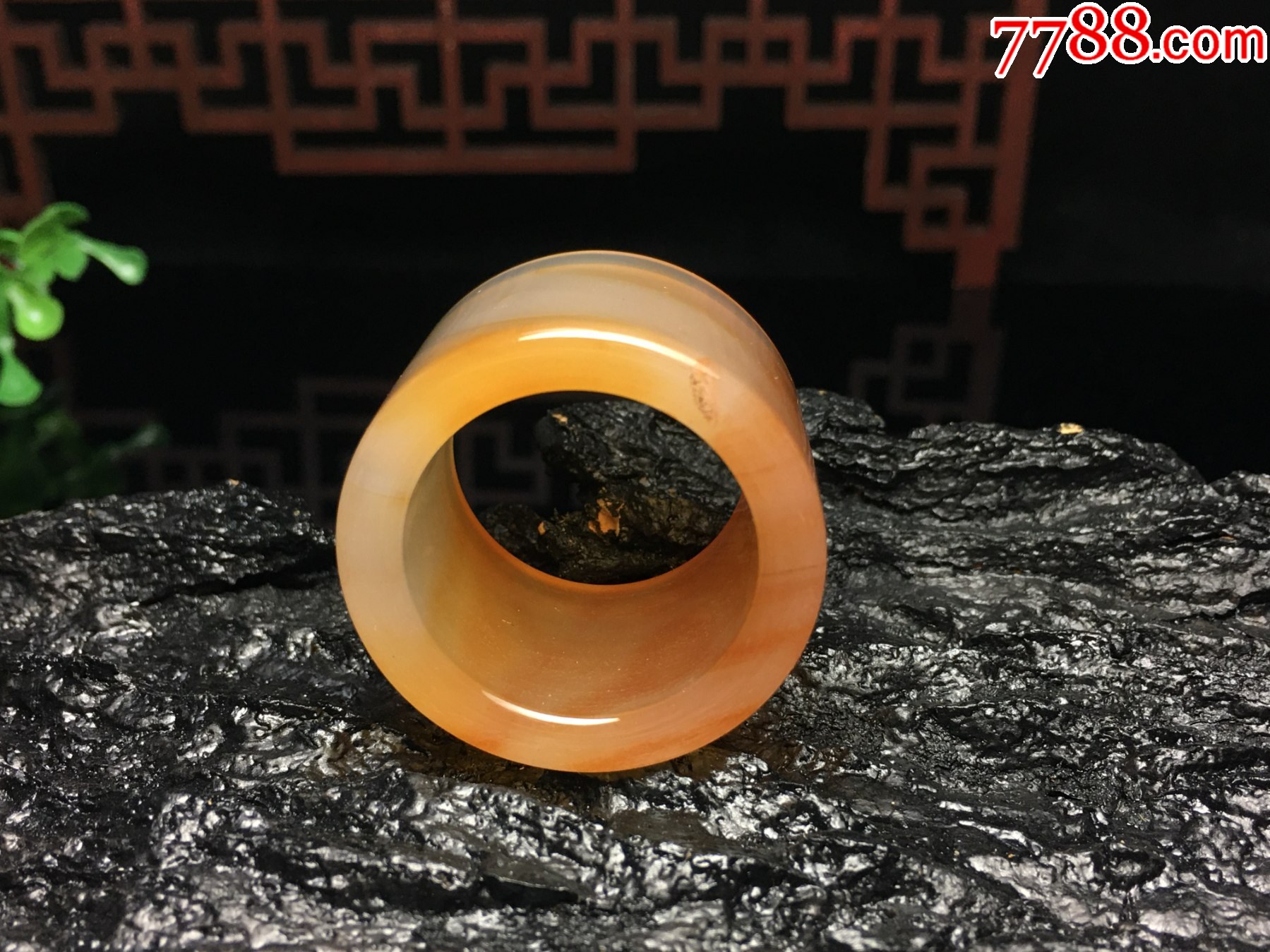 XA09暖橙色瑪瑙大氣寬版玉扳指_價格39元_第4張_