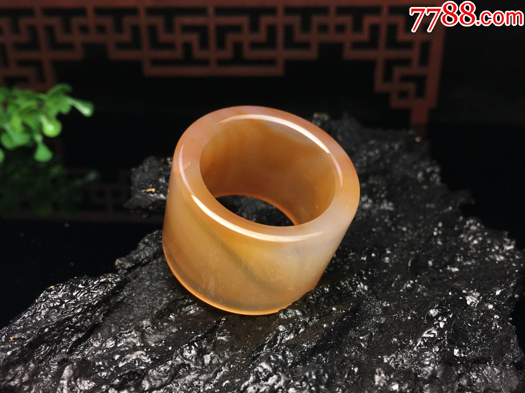 XA09暖橙色瑪瑙大氣寬版玉扳指_價格39元_第6張_