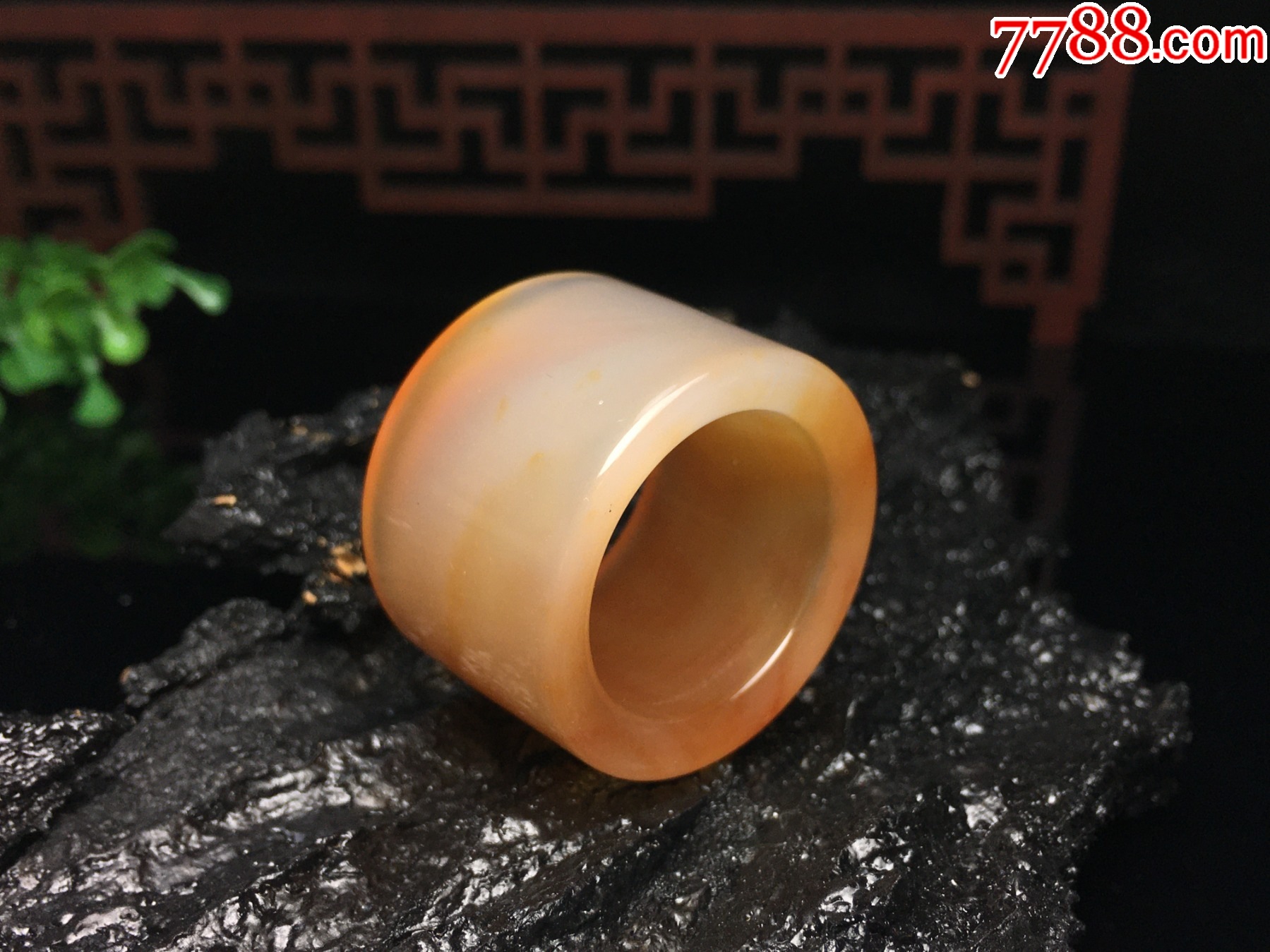 XA09暖橙色瑪瑙大氣寬版玉扳指_價格39元_第7張_