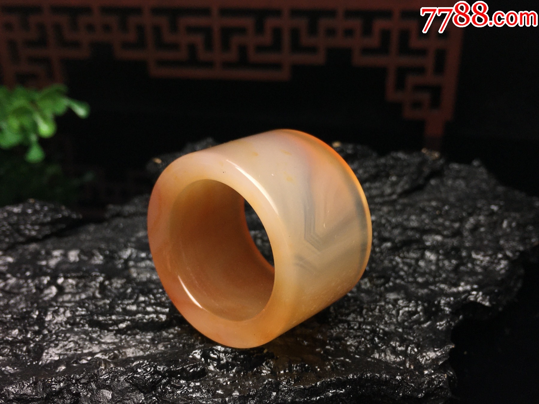 XA09暖橙色瑪瑙大氣寬版玉扳指_價格39元_第8張_