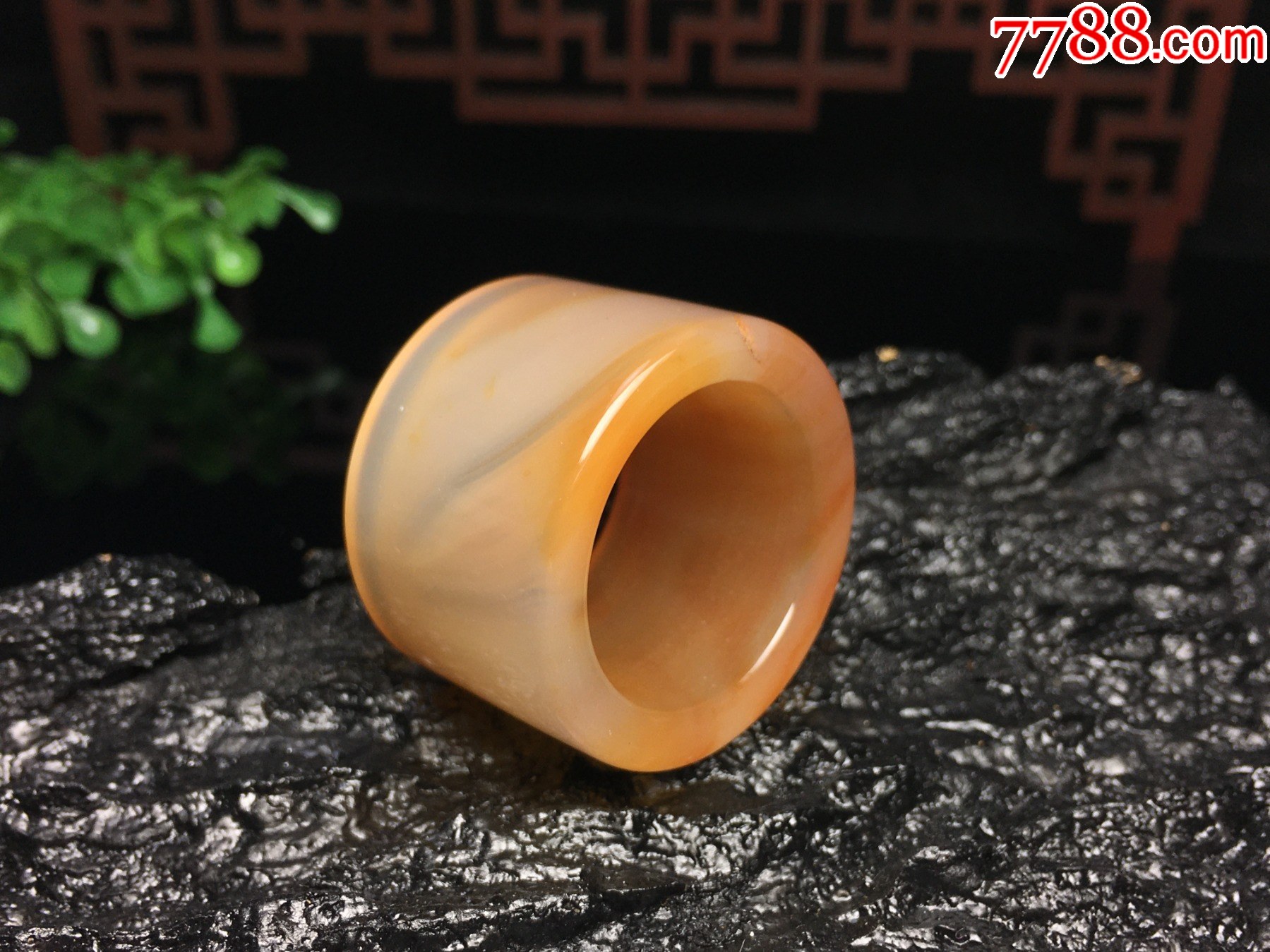 XA09暖橙色瑪瑙大氣寬版玉扳指_價格39元_第9張_