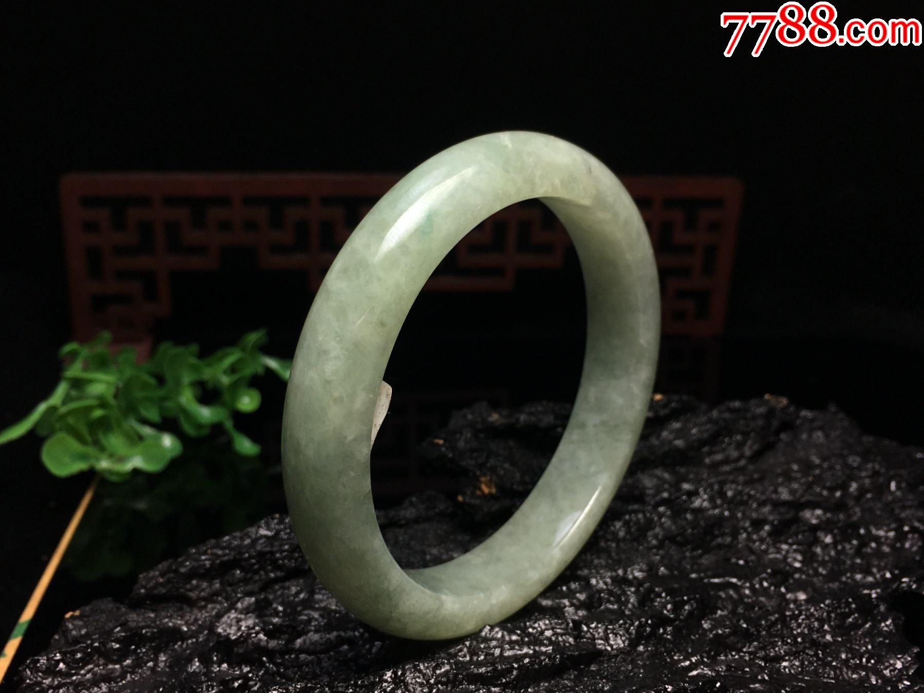 XA13天然翡翠A貨淡綠細條玉手鐲_價格388元_第2張_