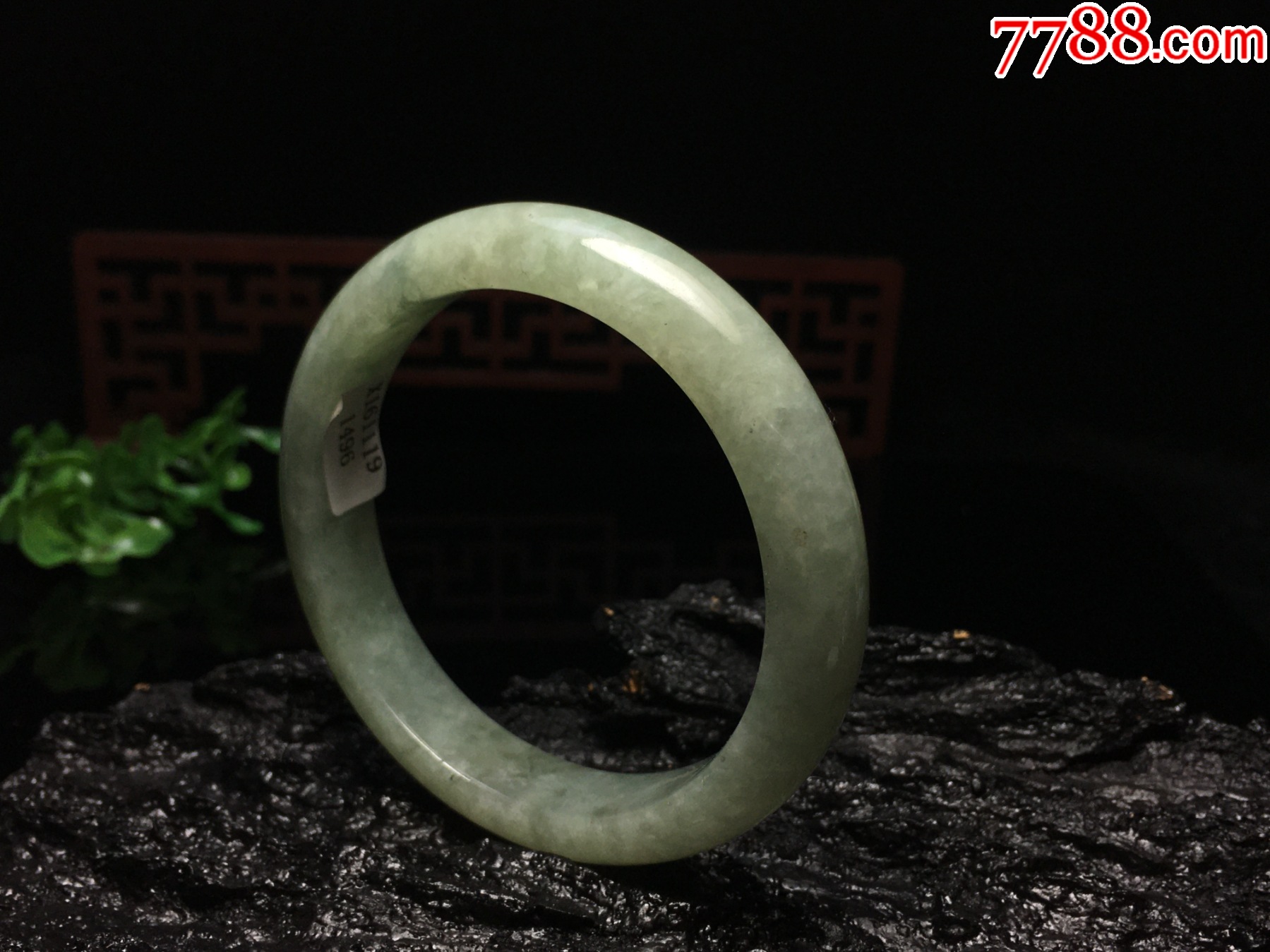 XA13天然翡翠A貨淡綠細條玉手鐲_價格388元_第3張_