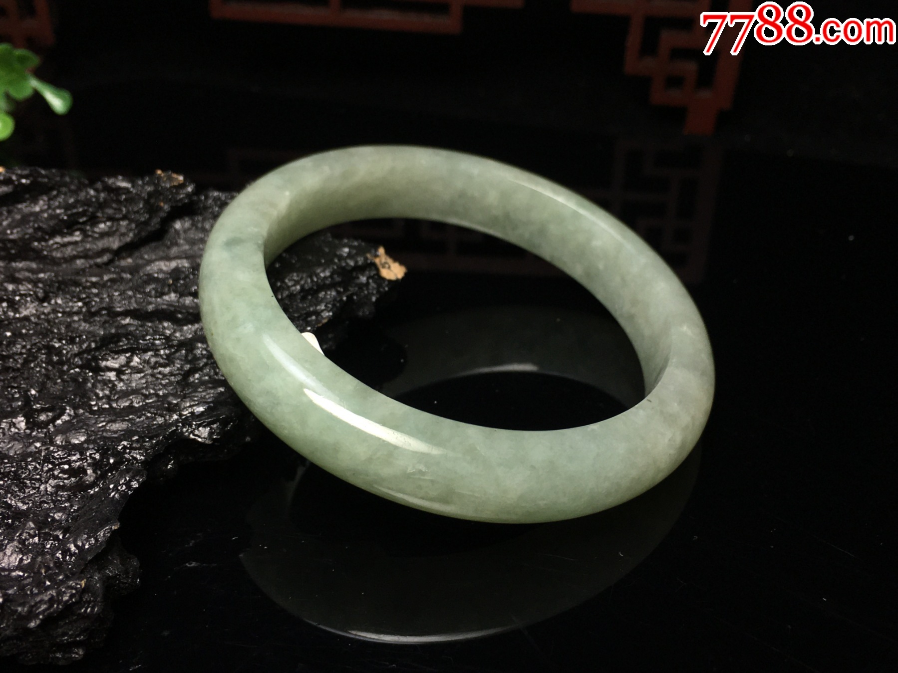 XA13天然翡翠A貨淡綠細條玉手鐲_價格388元_第8張_