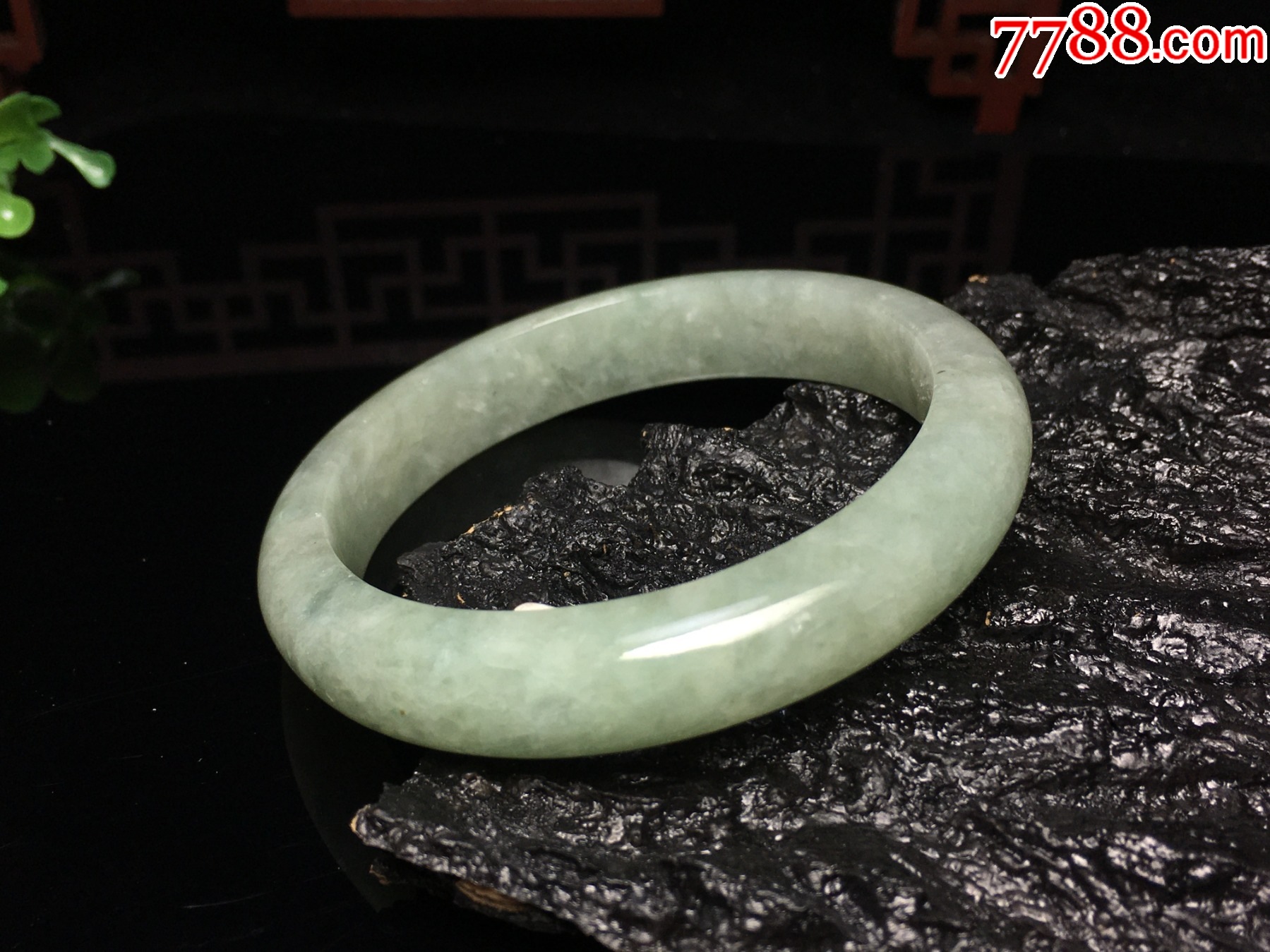 XA13天然翡翠A貨淡綠細條玉手鐲_價格388元_第9張_