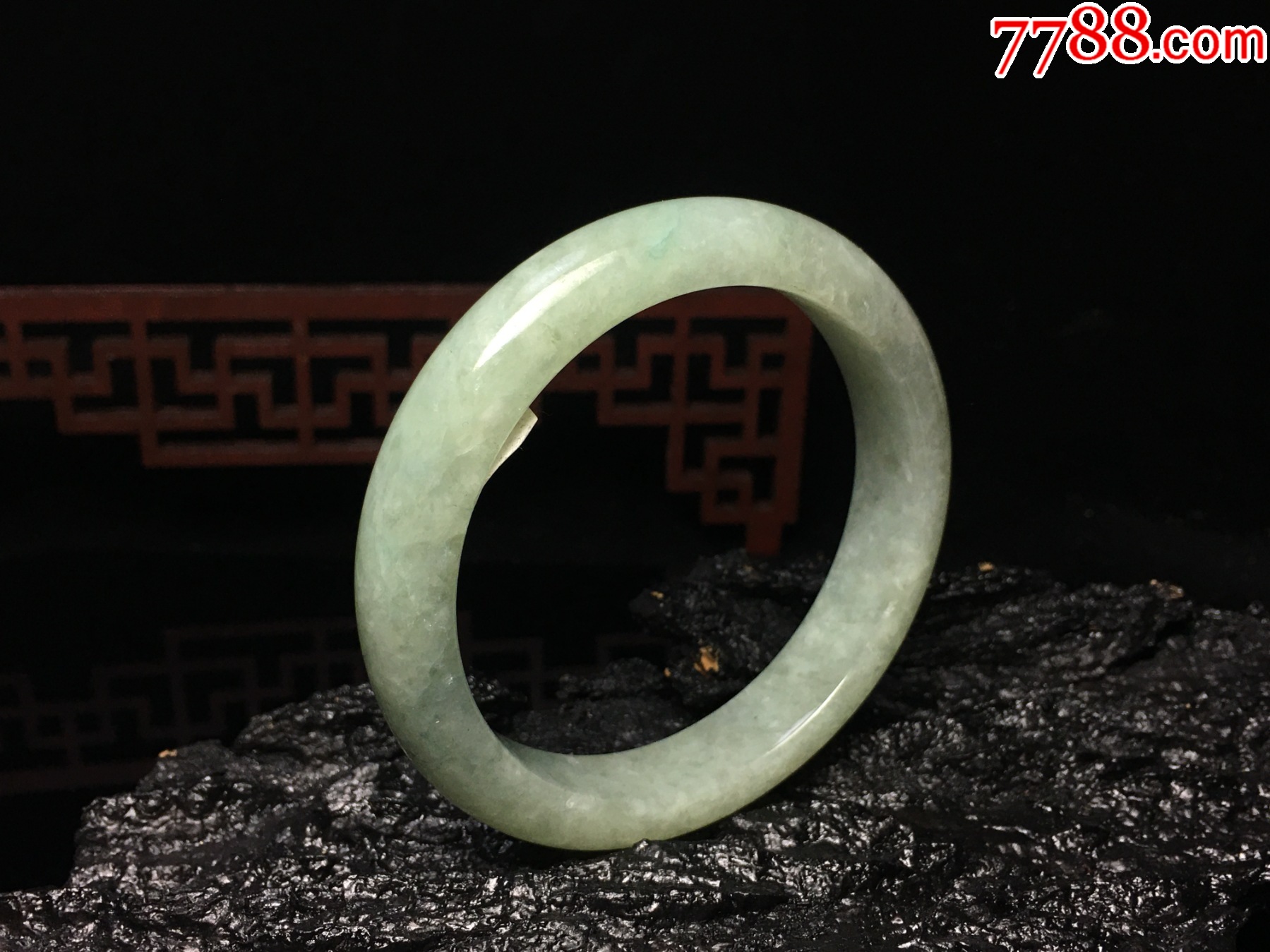 XA13天然翡翠A貨淡綠細條玉手鐲_價格388元_第10張_