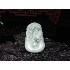 XA18天然翡翠A貨飄花生肖龍吊墜(au41047459)_7788收藏__收藏?zé)峋€