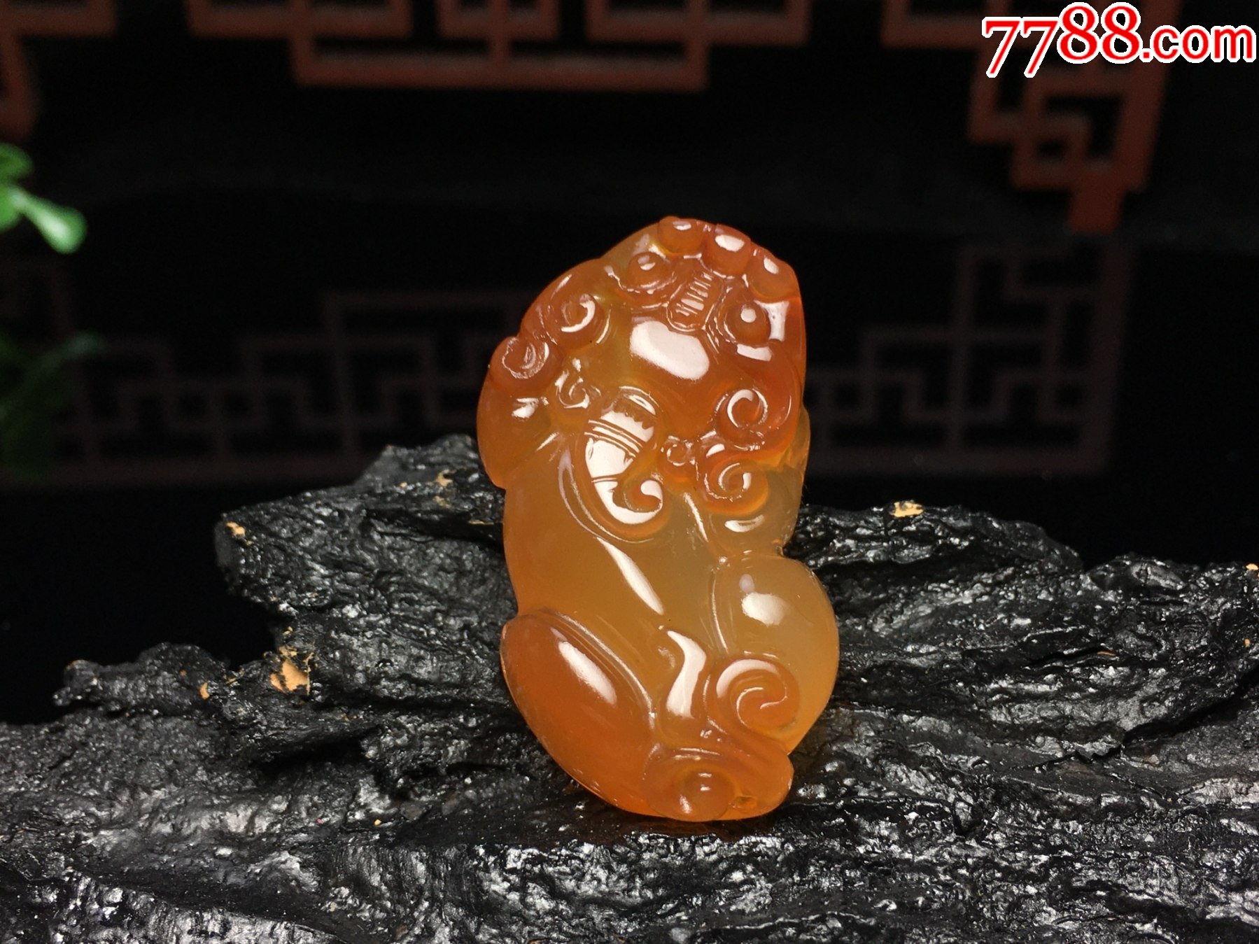 XA16巴西冰透橙紅瑪瑙貔貅吊墜_價格1元_第1張_
